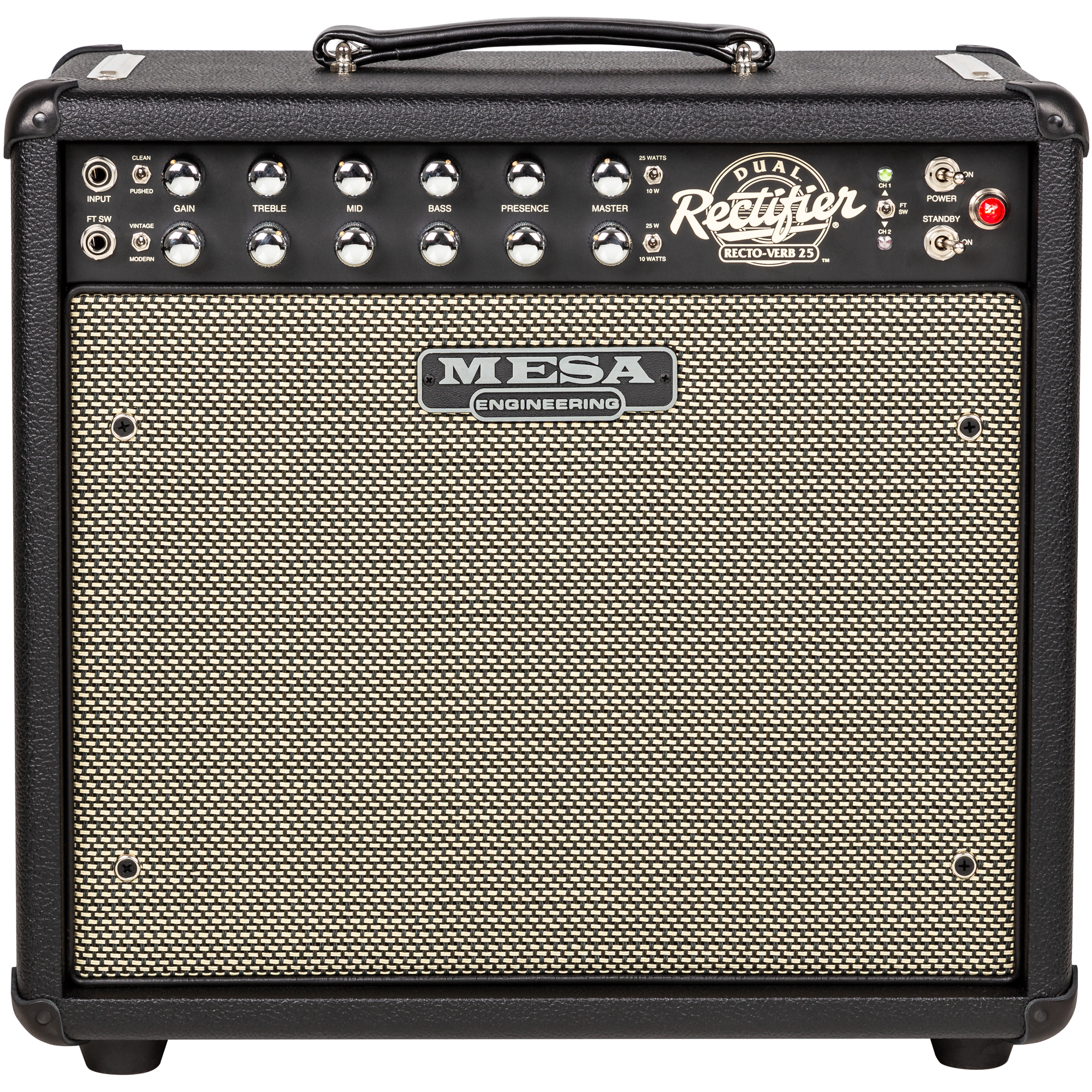 Mesa Boogie Recto-Verb 25 1x12 combo amplifier black with dual channels and EQ controls