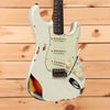 Fender Custom Shop 1960 Stratocaster Heavy Relic - Aged Olympic White over 3-Color Sunburst