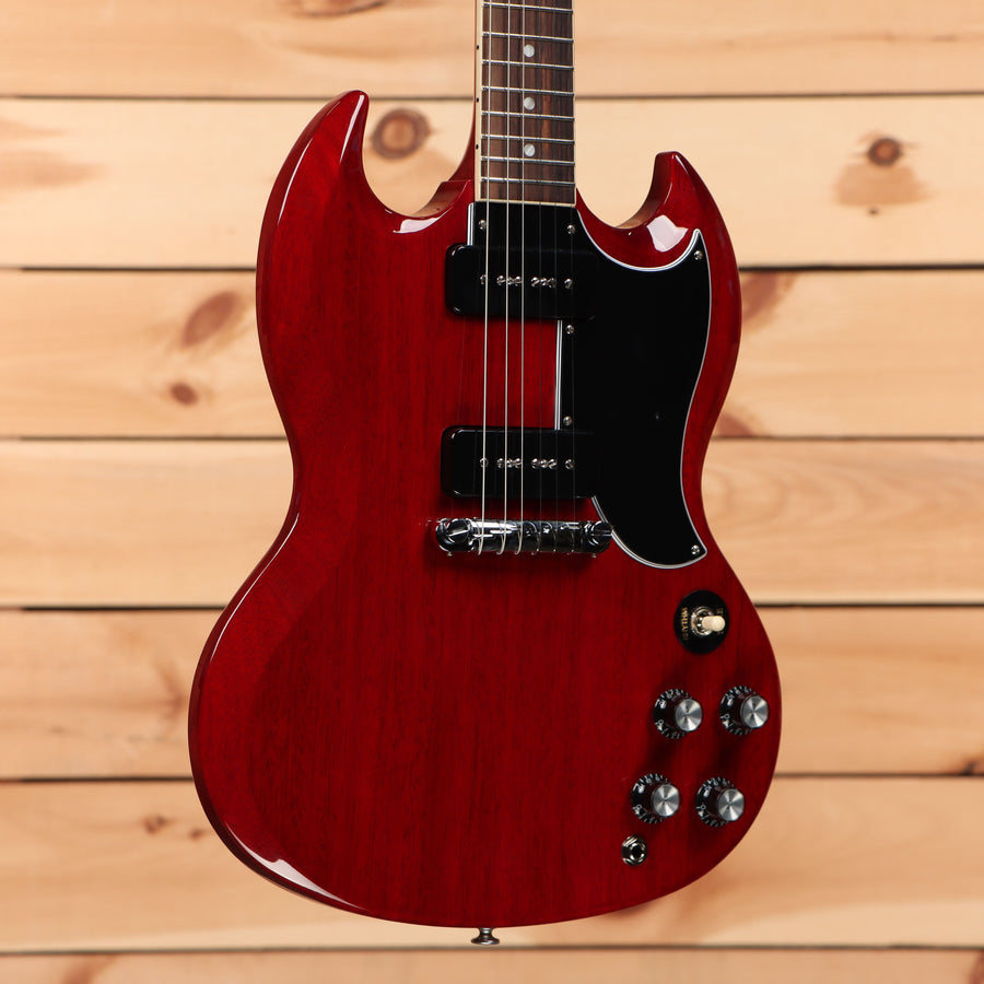 Gibson SG Special vintage cherry electric guitar with dual humbuckers and black pickguard