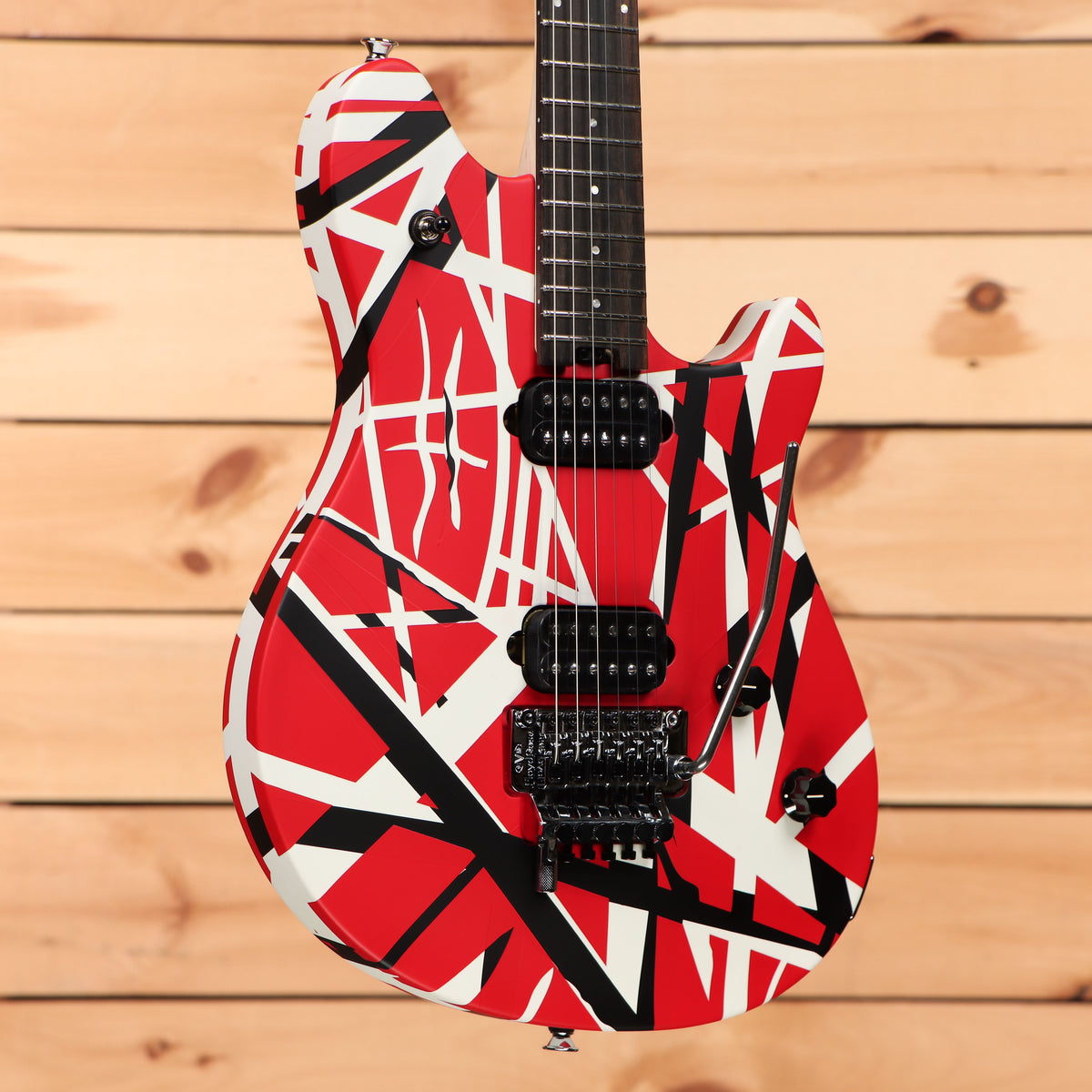 EVH Wolfgang Special Striped Series - Red with Black and White 