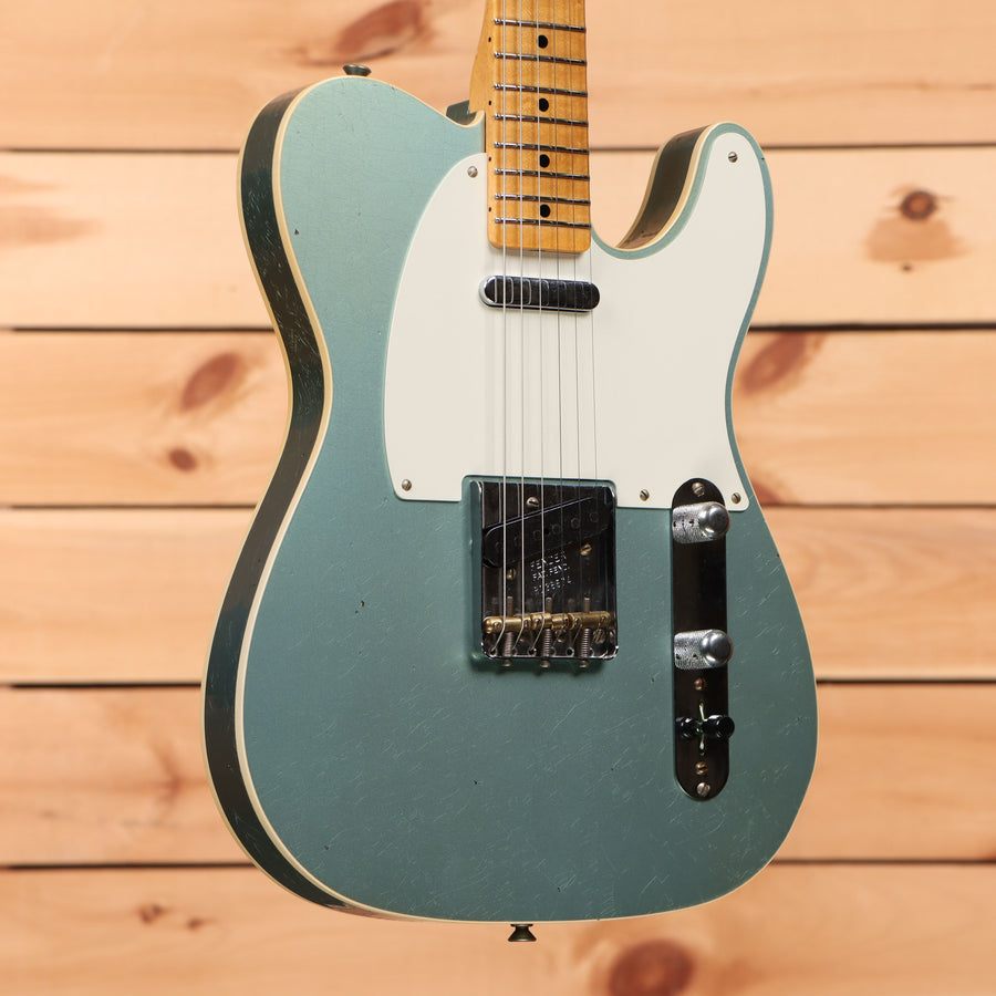 Fender Custom Shop Limited Reverse 1950s Telecaster Custom electric guitar Faded Aged Teal Green Metallic with single-coil pickup