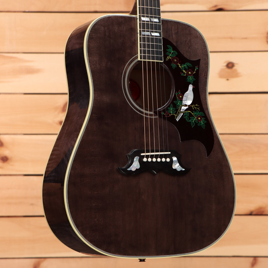 Gibson Dove Original dreadnought acoustic guitar Trans Ebony with hummingbird pickguard inlay