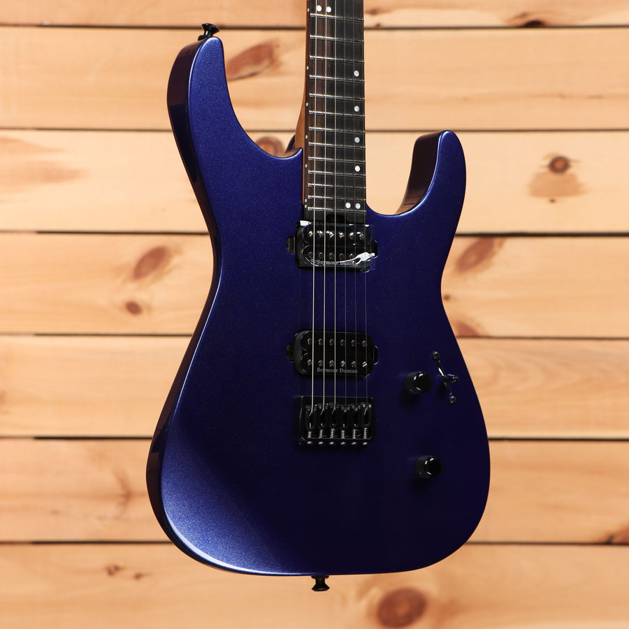 Jackson American Series Virtuoso HT electric guitar Mystic Blue with humbucker pickups and floyd rose tremolo