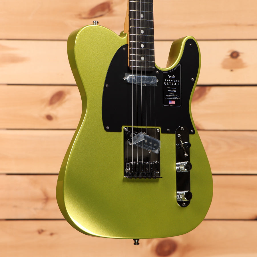 Fender American Ultra II Telecaster electric guitar Solar Flare with black pickguard and chrome hardware