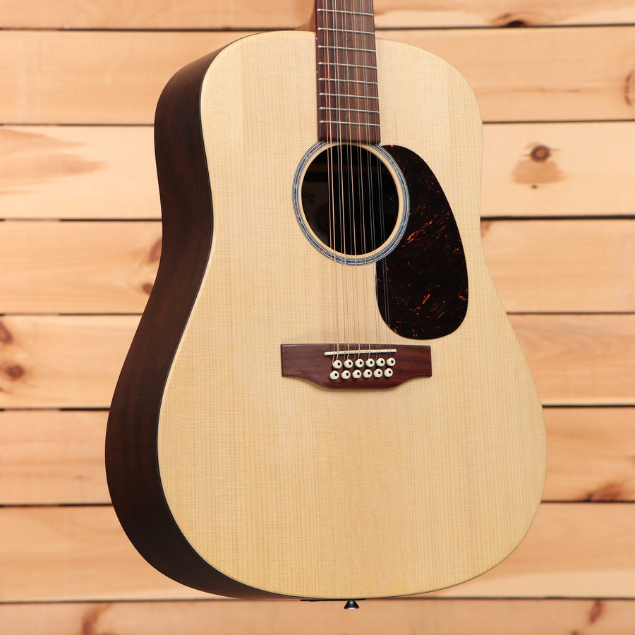 Martin DX2E Brazilian 12-string dreadnought acoustic guitar natural finish with tortoiseshell pickguard