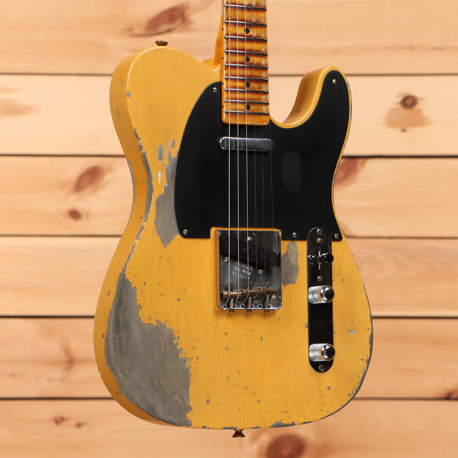 Fender Custom Shop 1952 Telecaster Super Heavy Relic electric guitar Nocaster Blonde with black pickguard