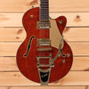 Gretsch Limited Electromatic Flame Okoume Broadkaster Jr. with Bigsby - Roundup Orange Stain