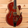 Gretsch Limited Electromatic Flame Okoume Broadkaster Jr. with Bigsby - Roundup Orange Stain