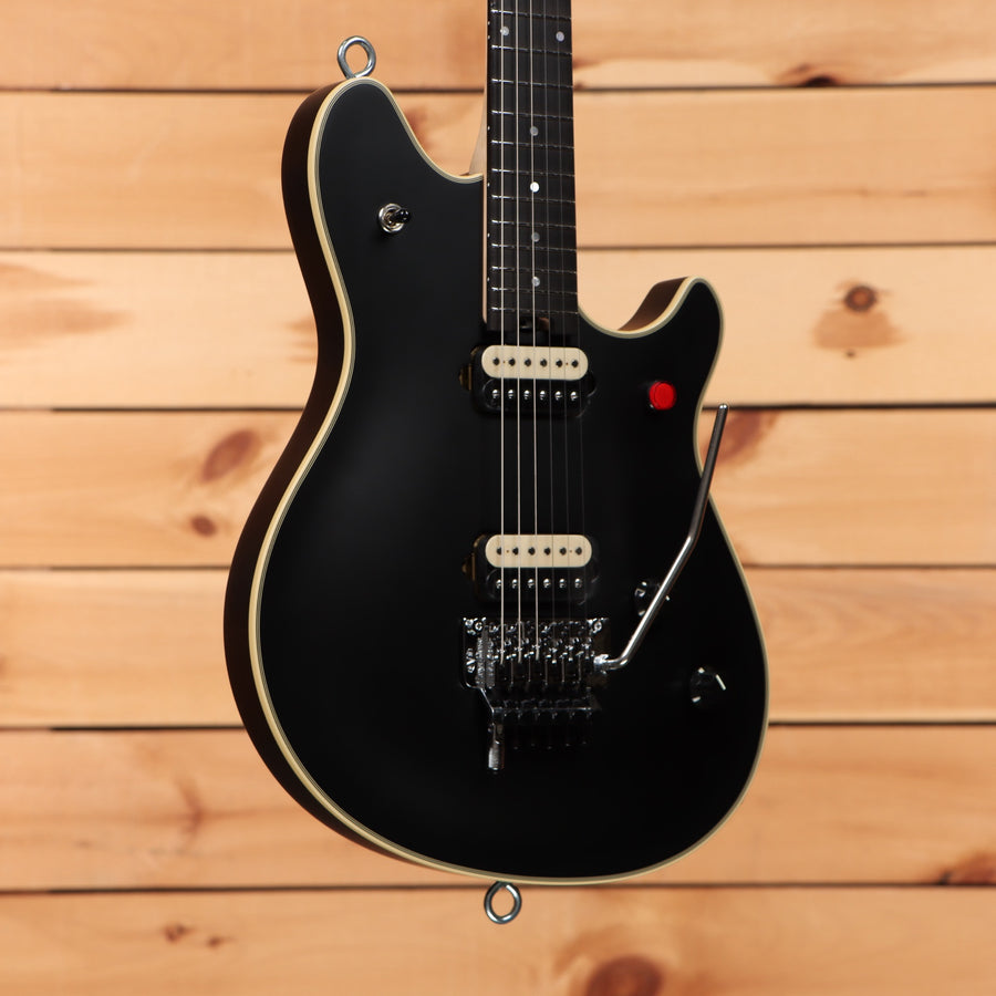 EVH MIJ Series Wolfgang Stealth electric guitar black finish with dual humbuckers and tremolo bridge