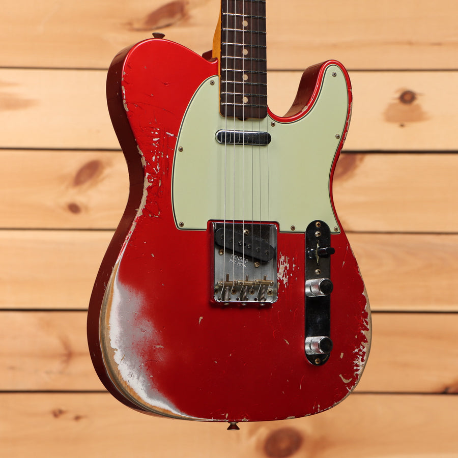 Fender Custom Shop 1963 Telecaster heavy relic electric guitar Frost Red with single-coil pickups