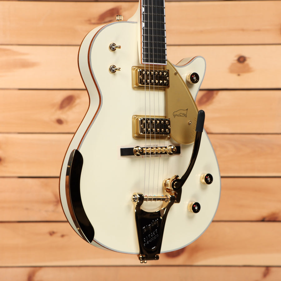 Gretsch G6134T-58 Vintage Select '58 Penguin electric guitar Vintage White gold hardware dual humbuckers Bigsby tremolo