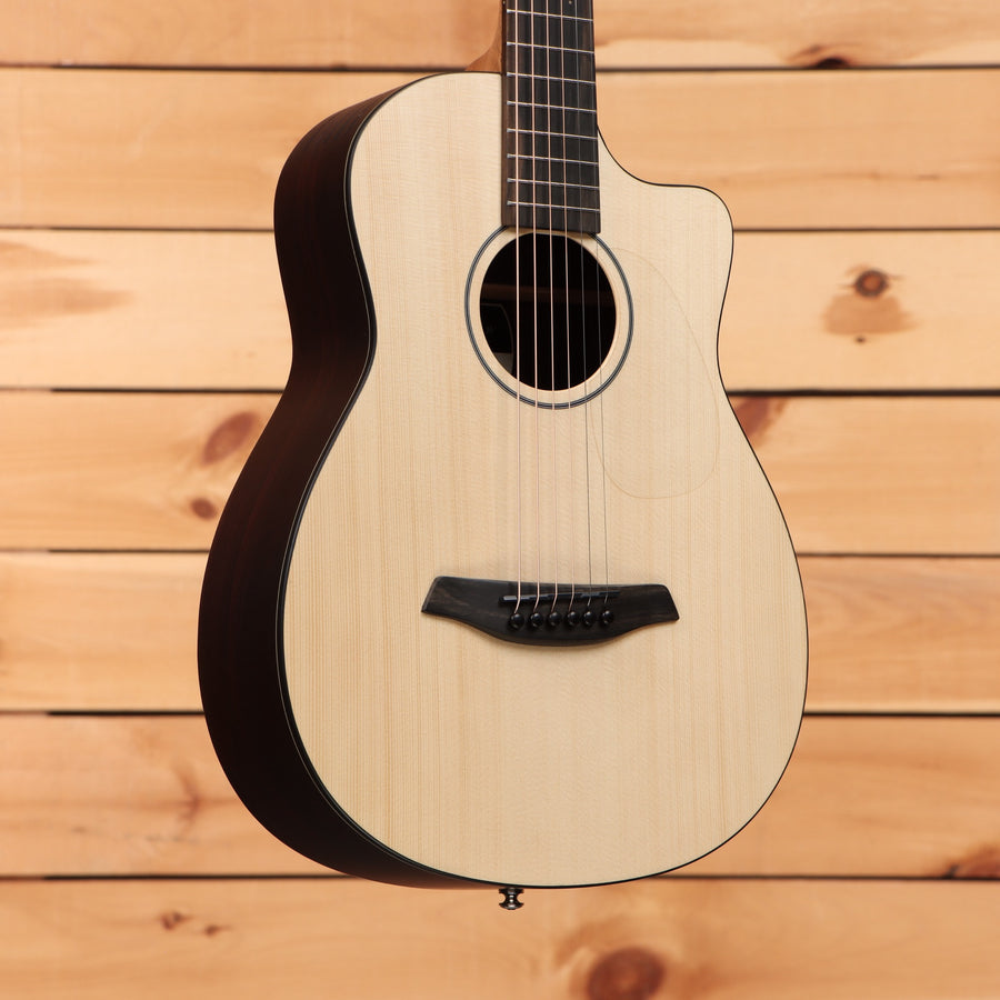 Furch Pioneer ER acoustic-electric guitar Natural finish with spruce top cutaway and dark binding