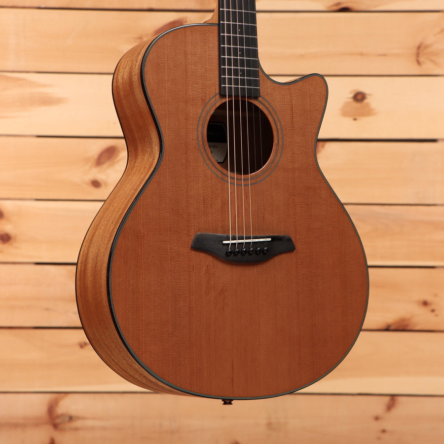 Furch Blue Plus Gc-CMa Anthem acoustic-electric guitar Natural with cedar top cutaway and black binding