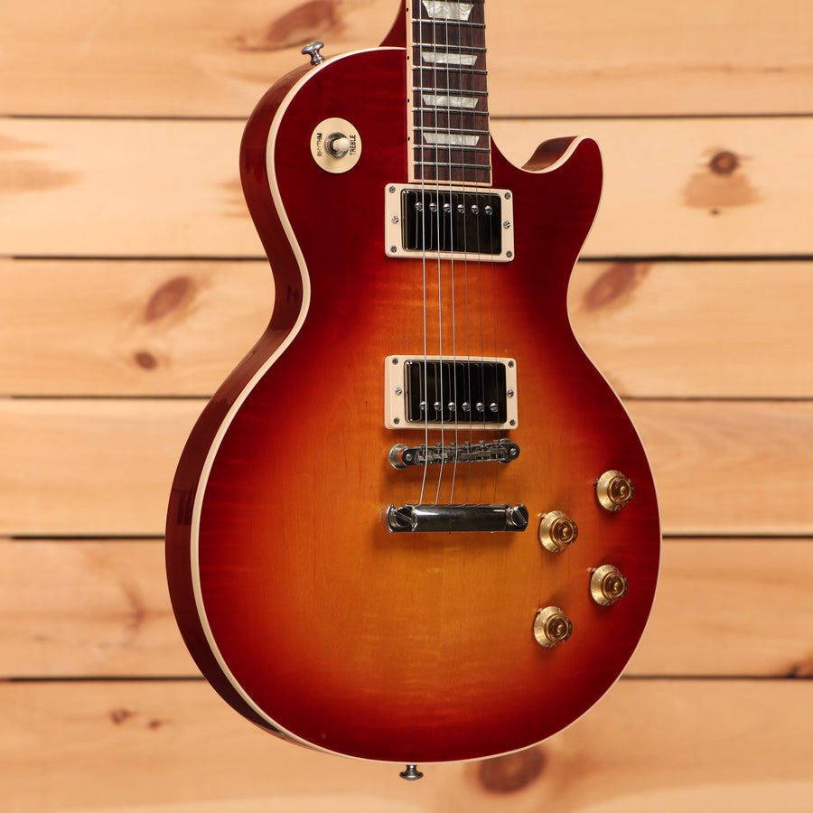 Gibson Les Paul Traditional electric guitar Heritage Cherry Sunburst with dual humbuckers and flamed maple top