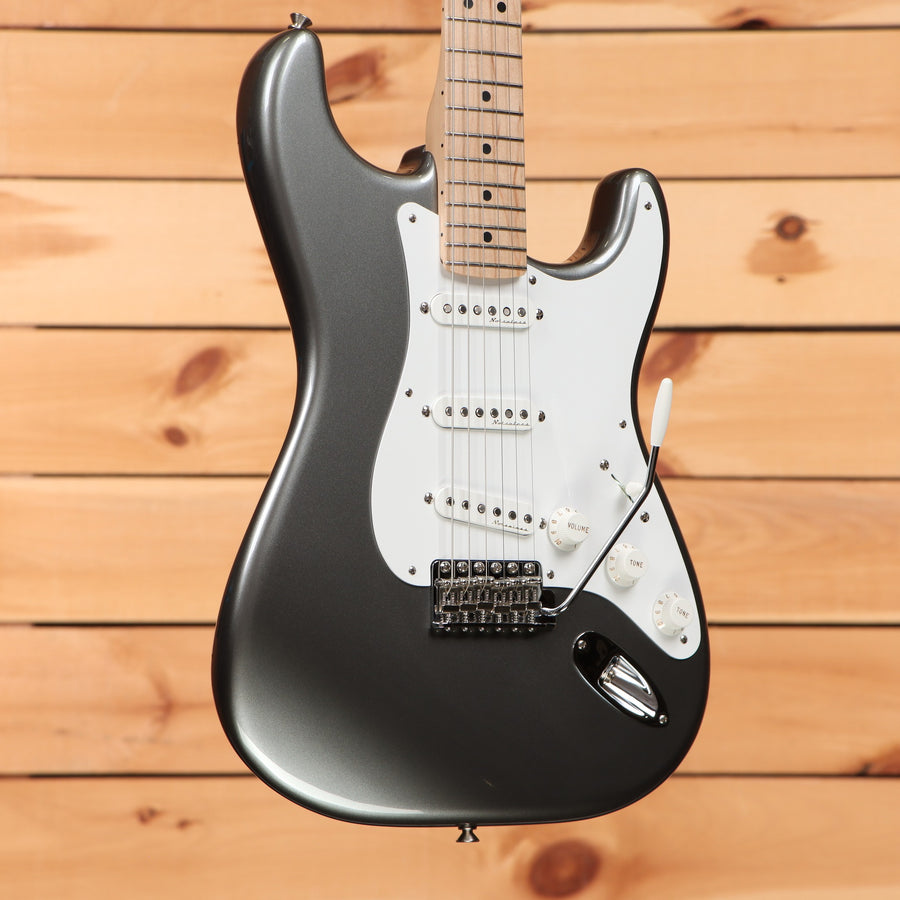 Fender Eric Clapton Stratocaster electric guitar Pewter finish with three Noiseless single-coil pickups and maple neck