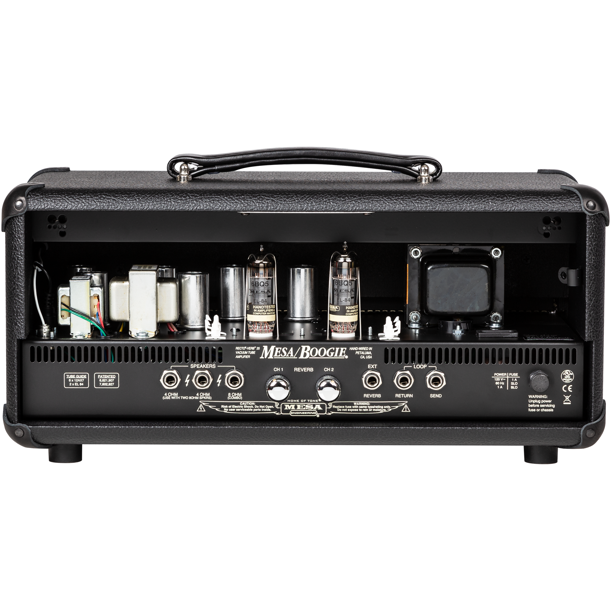 Mesa Boogie Recto-Verb 25 tube amp head black with dual channels and reverb effects