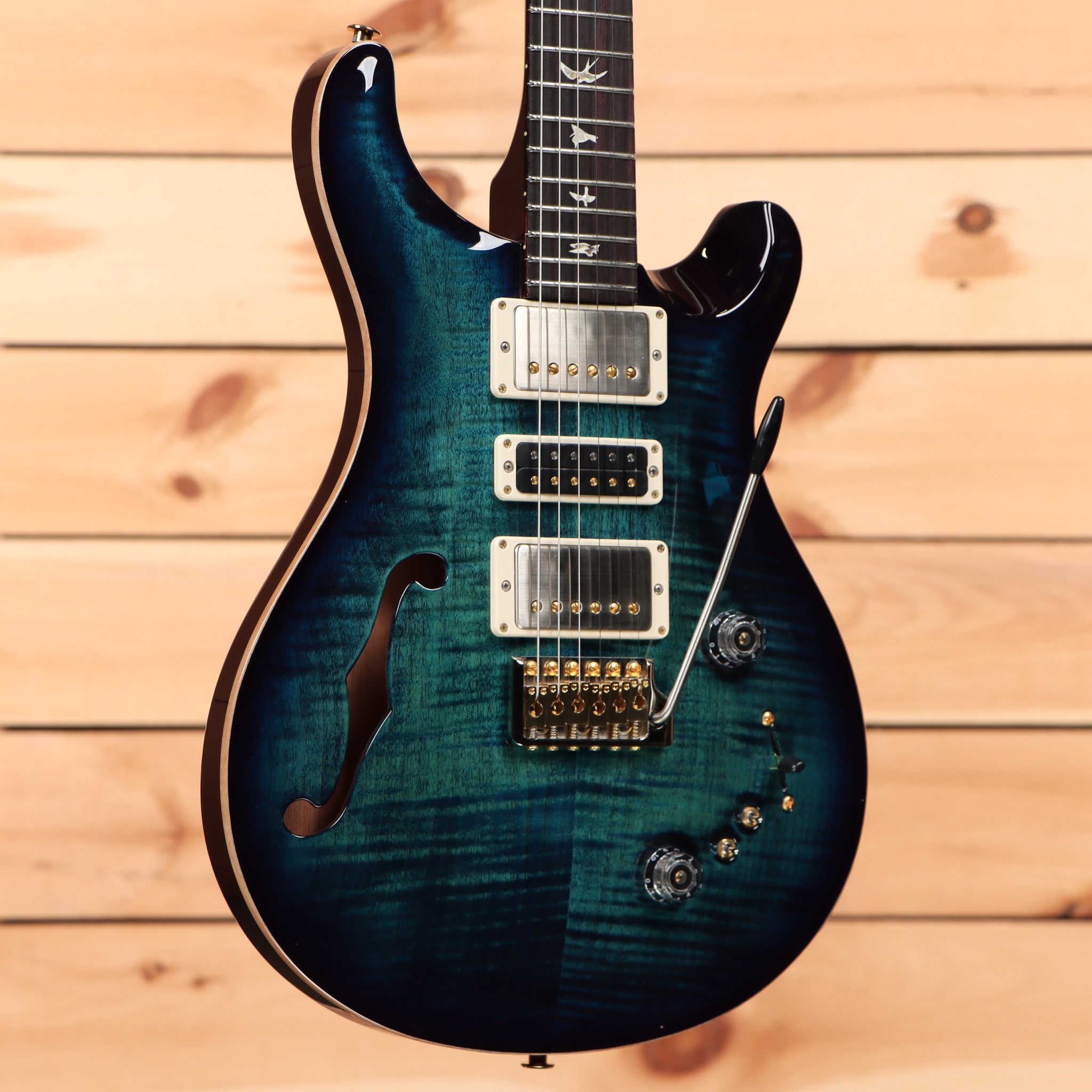 Paul Reed Smith Special Semi-Hollow 10 Top electric guitar Cobalt Blue with humbucker pickups and gold hardware