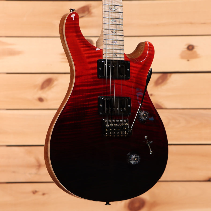 Paul Reed Smith Custom 24 electric guitar Fire Red to Gray Black Fade with flamed maple top and humbucker pickups