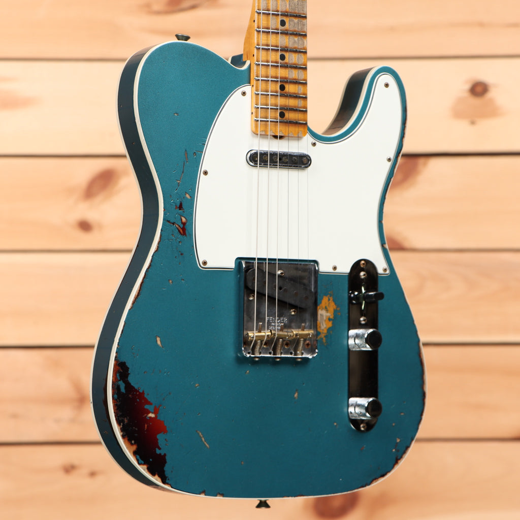 Fender Custom Shop Limited 1965 Telecaster Custom Heavy Relic - Ocean Turquoise over 3 Color Sunburst