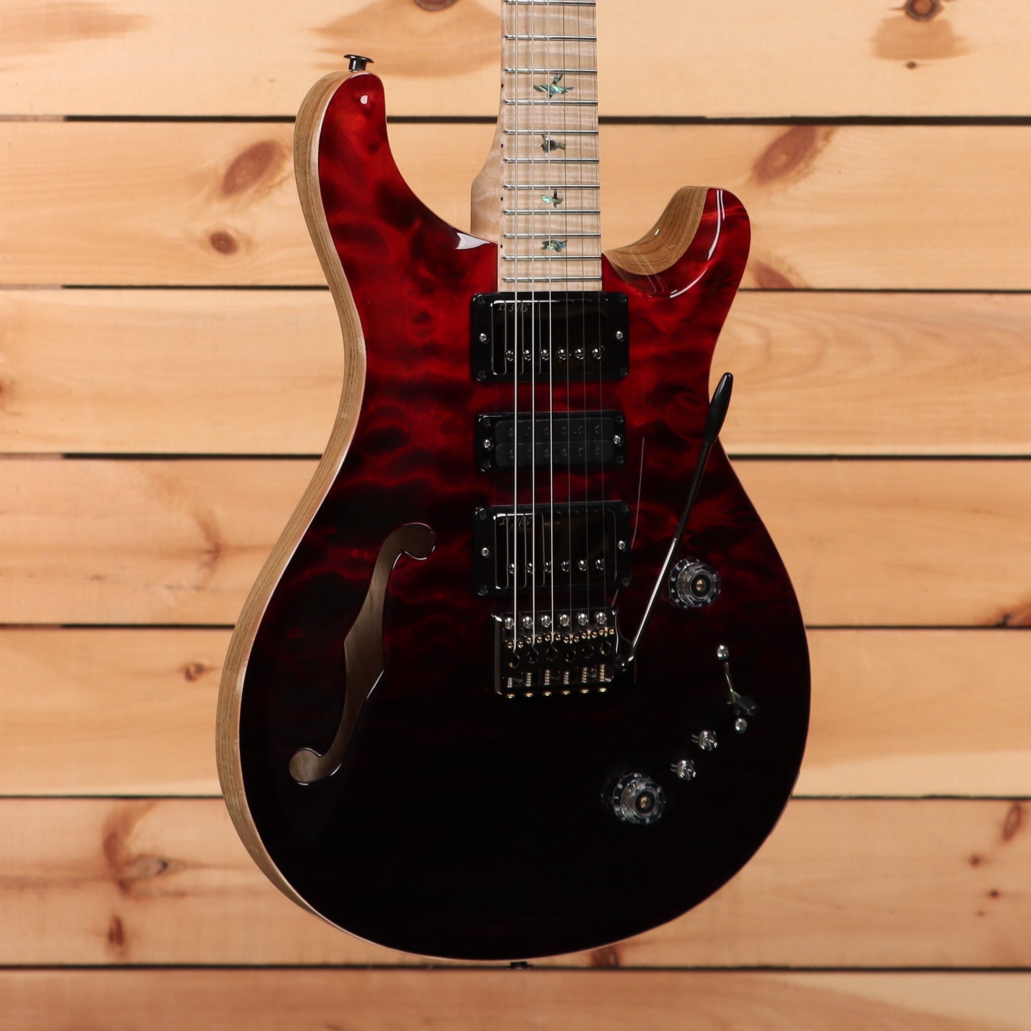 Paul Reed Smith Special semi-hollow electric guitar Fire Red to Grey Black Fade with dual humbuckers