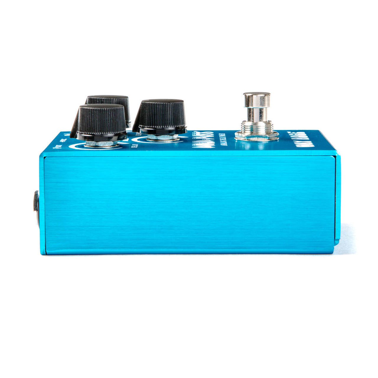 Way Huge Smalls Aqua-Puss analog delay pedal in aqua blue with dual footswitches