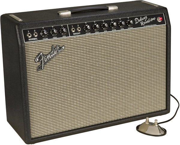 Fender '64 Custom Deluxe Reverb combo amplifier with vintage cream grille cloth and spring reverb