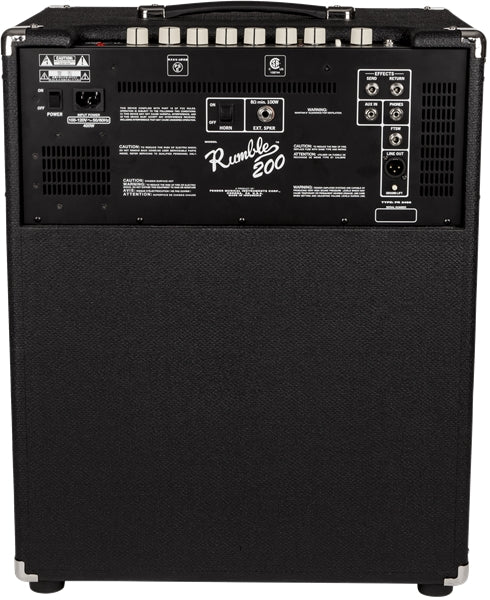 Fender Rumble 200 bass combo amplifier black with 10-inch speaker and XLR outputs