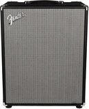Fender Rumble 200 bass combo amplifier with silver grille cloth and black tolex covering