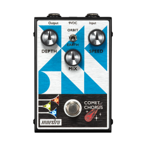 Maestro Comet Chorus pedal blue geometric design footswitch effects processor