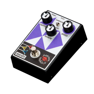 Maestro Mariner tremolo pedal purple finish with dual footswitches and knob controls