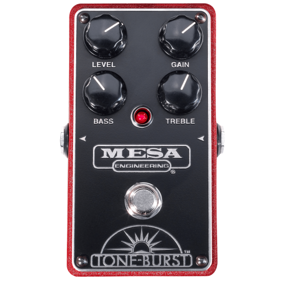 Mesa Boogie Tone-Burst guitar effects pedal red finish with four control knobs