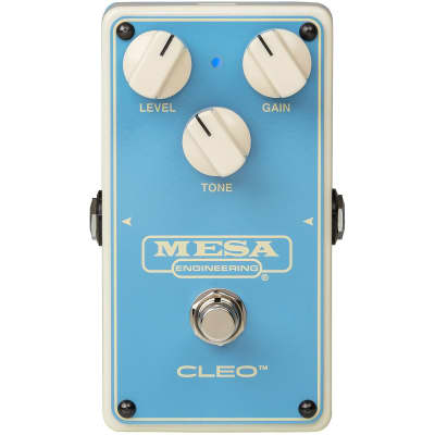 Mesa Boogie Cleo Transparent Boost pedal with three control knobs for level, gain, and tone adjustment