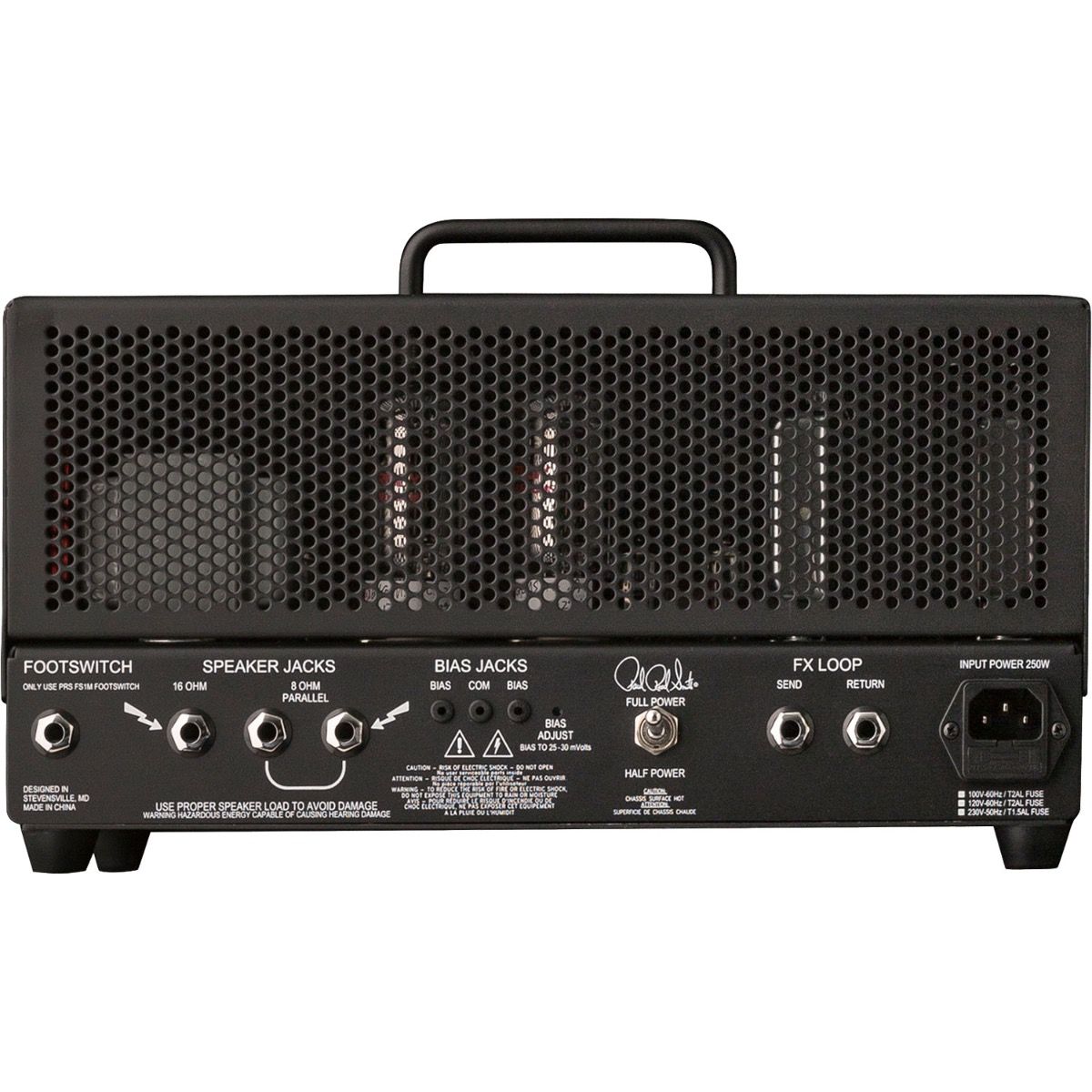 Paul Reed Smith MT 15 tube amp head black perforated steel chassis with footswitch control