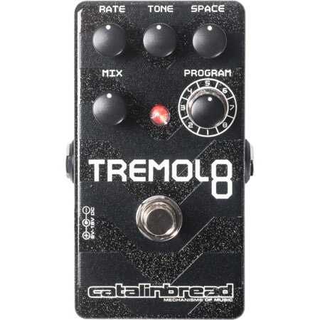 Catalinbread Tremolo8 tremolo pedal with Rate, Tone, Space, Mix, and Program controls
