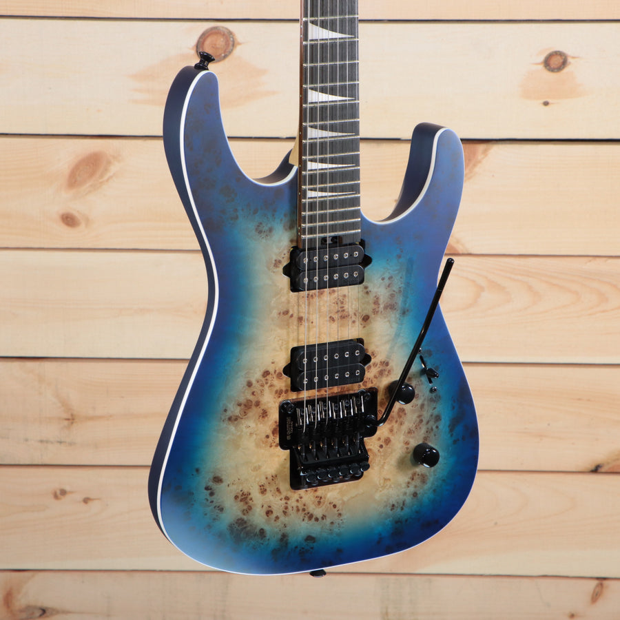 Jackson MJ Series Dinky DKRP electric guitar transparent blue burst with Floyd Rose tremolo system
