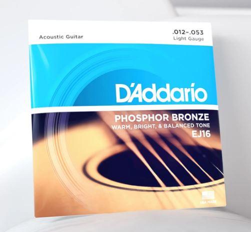 D'Addario EJ16-3D Phosphor Bronze Light Acoustic Guitar Strings 3-Pack