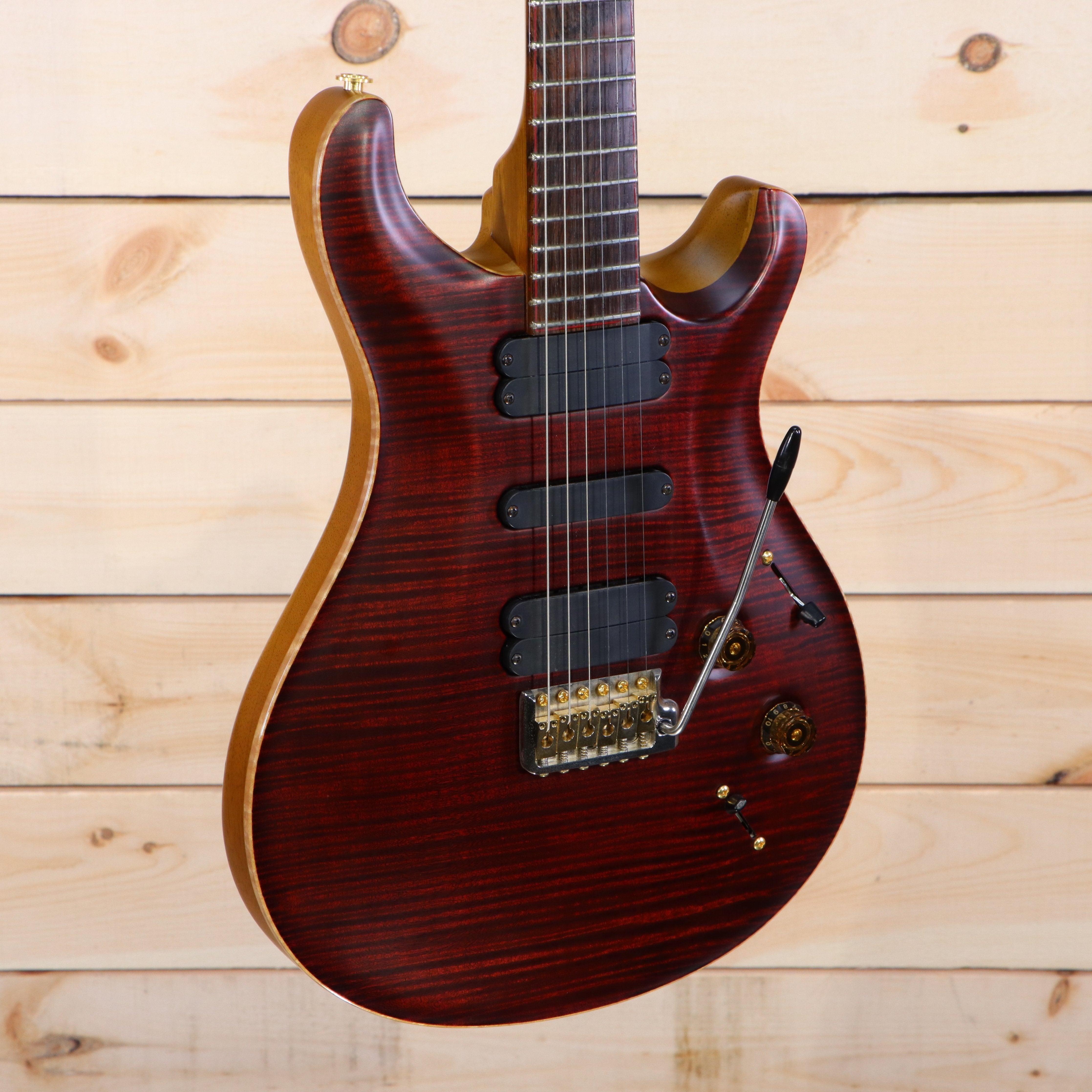 PRS Private Stock 513 PS#1925 electric guitar with flamed maple top in deep red finish and tremolo