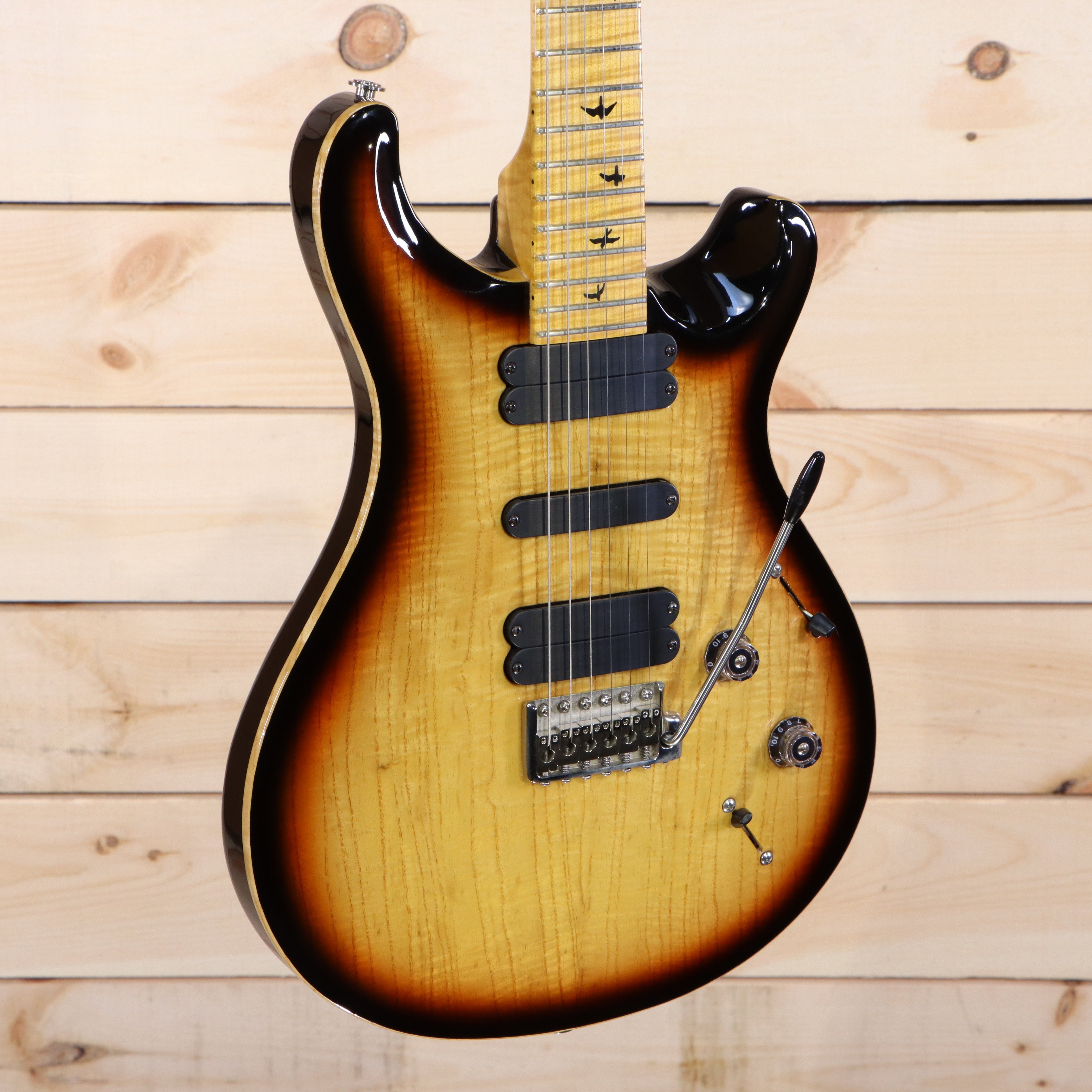 PRS Private Stock 513 electric guitar tobacco sunburst flamed maple top with HSS pickups and maple fretboard