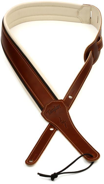 Taylor Renaissance Strap, Medium Brown Leather, 2.5"-1-Righteous Guitars
