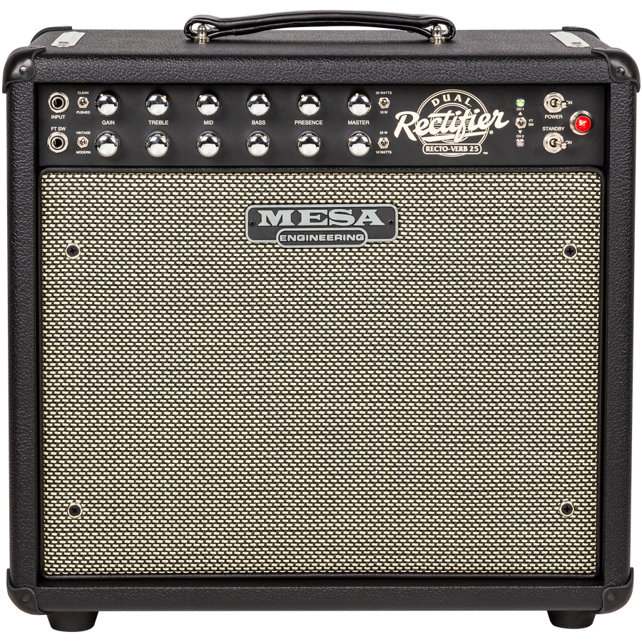 Mesa Boogie Recto-Verb 25 1x12 combo amplifier black with dual channels and EQ controls
