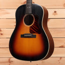Eastman E22SS dreadnought acoustic guitar sunburst finish with white binding and flamed maple back