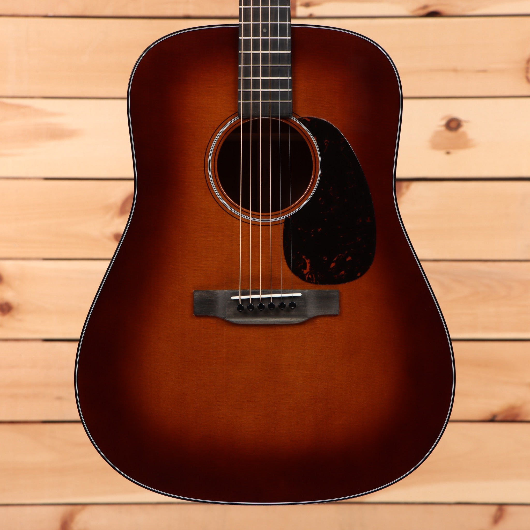 Martin D-18 Ambertone dreadnought acoustic guitar with black pickguard and rosewood back sides