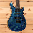Paul Reed Smith Modern Eagle V River Blue electric guitar with flamed maple top and black hardware