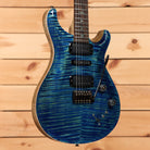 Paul Reed Smith Modern Eagle V River Blue electric guitar with flamed maple top and black hardware
