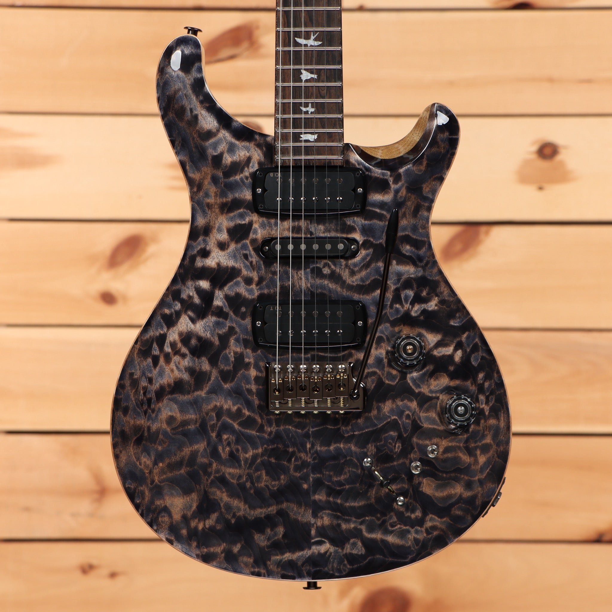 Paul Reed Smith Modern Eagle V Wood Library electric guitar Charcoal Quilt with quilted maple top and dual humbuckers