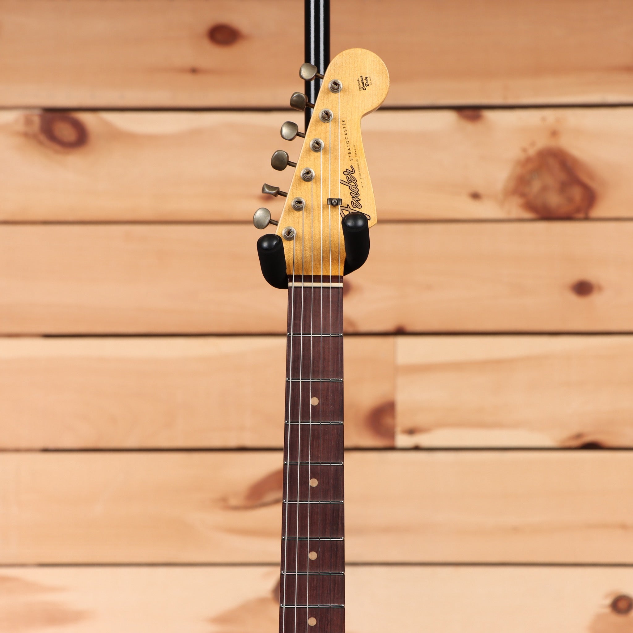 Fender Custom Shop Postmodern Stratocaster Journeyman Relic electric guitar aged black with maple neck and single-coil pickups
