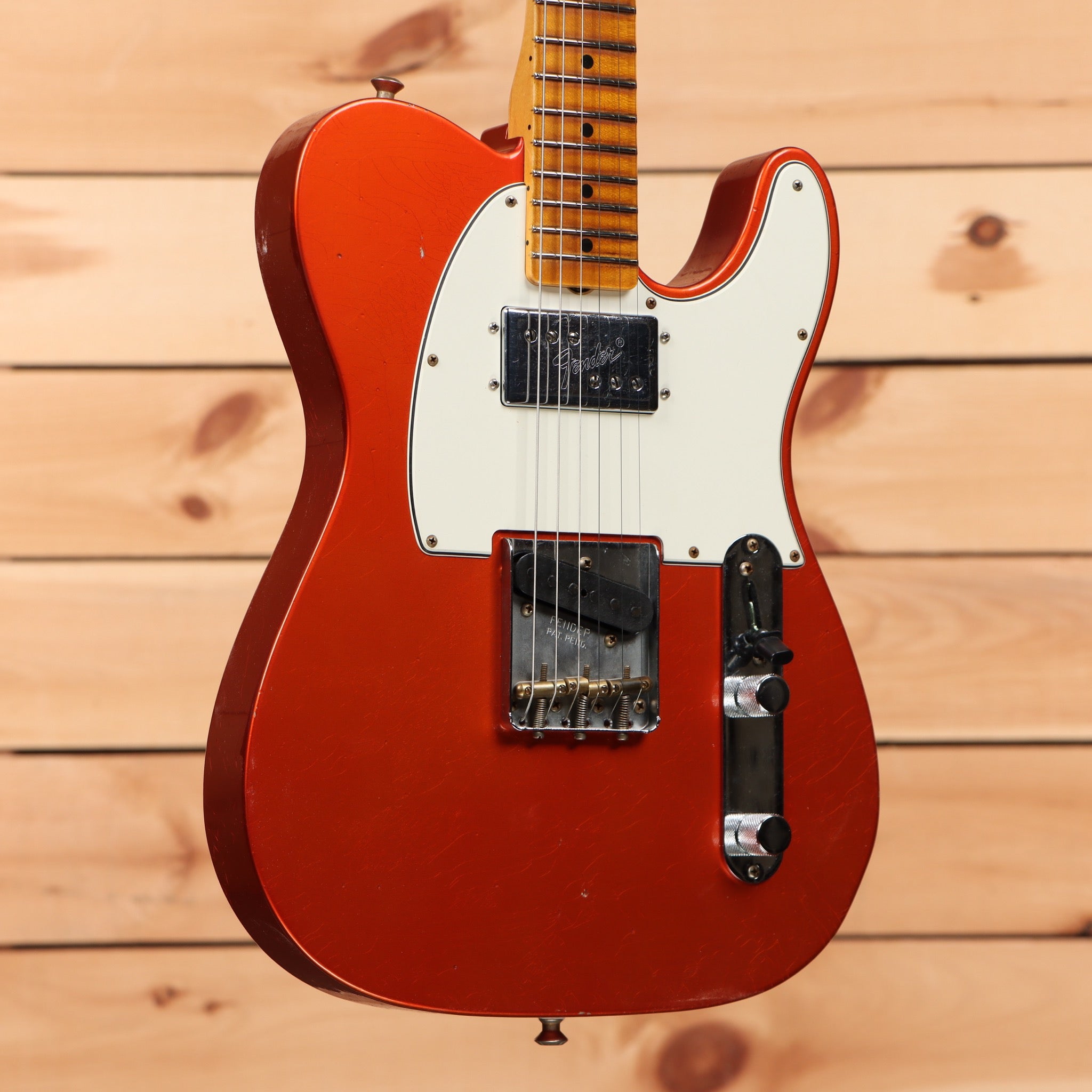Fender Custom Shop Postmodern Telecaster Journeyman Relic electric guitar Faded Aged Candy Tangerine with humbucker pickup