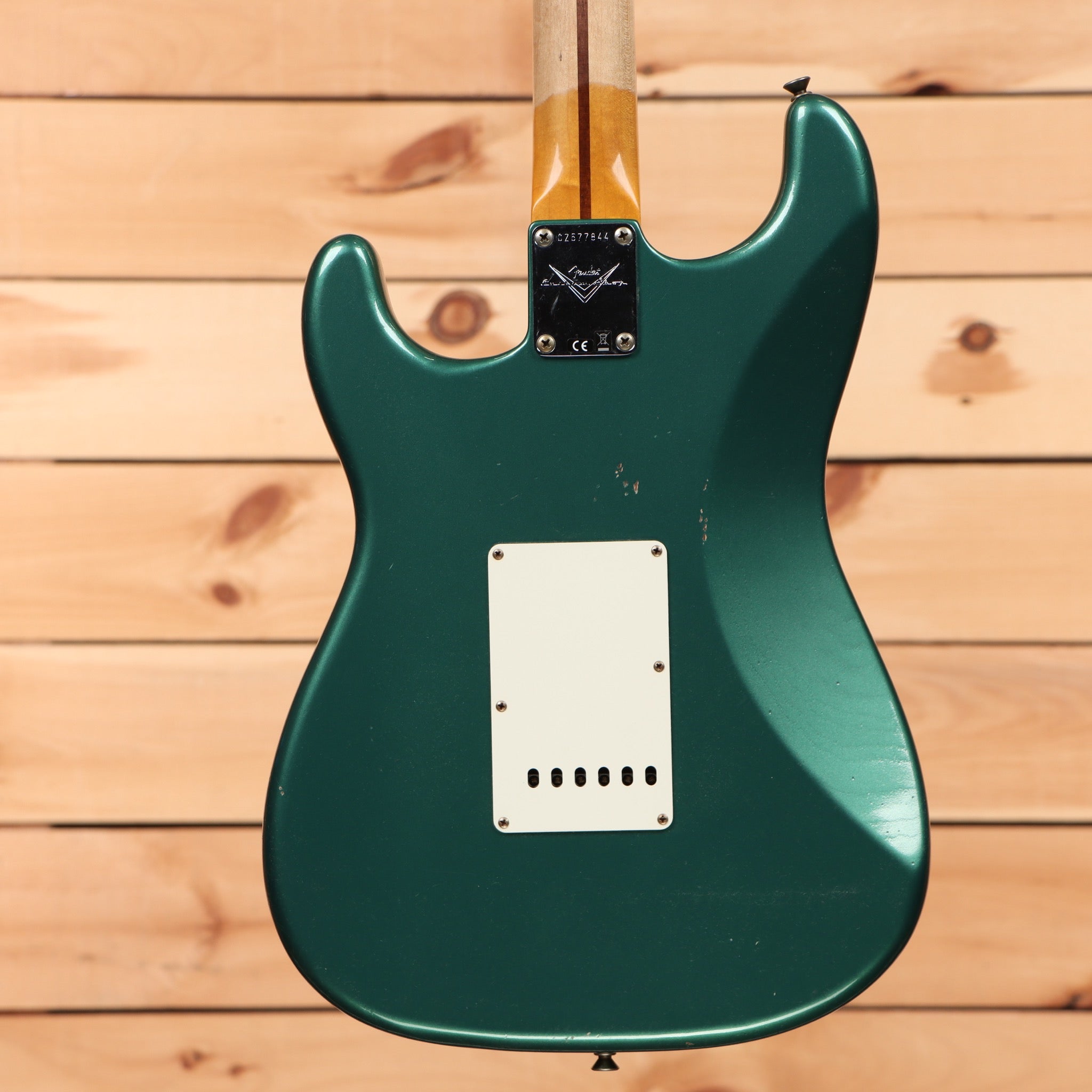 Fender Custom Shop 1956 Stratocaster Journeyman Relic electric guitar Aged Sherwood Green Metallic with single-coil pickups