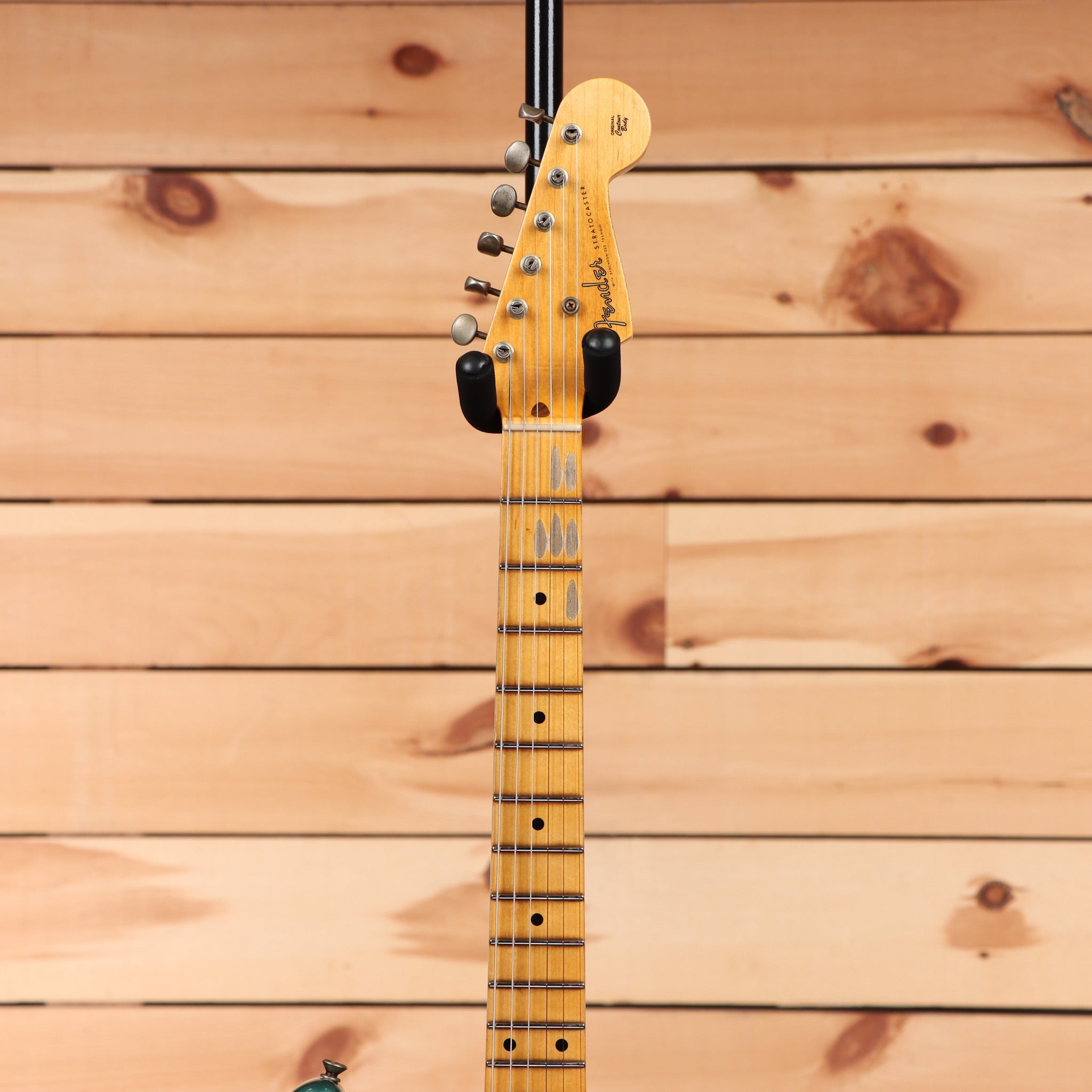 Fender Custom Shop 1956 Stratocaster Journeyman Relic electric guitar Aged Sherwood Green Metallic maple neck
