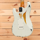 Fender Custom Shop 1960 Stratocaster heavy relic electric guitar Olympic White sunburst with single-coil pickups